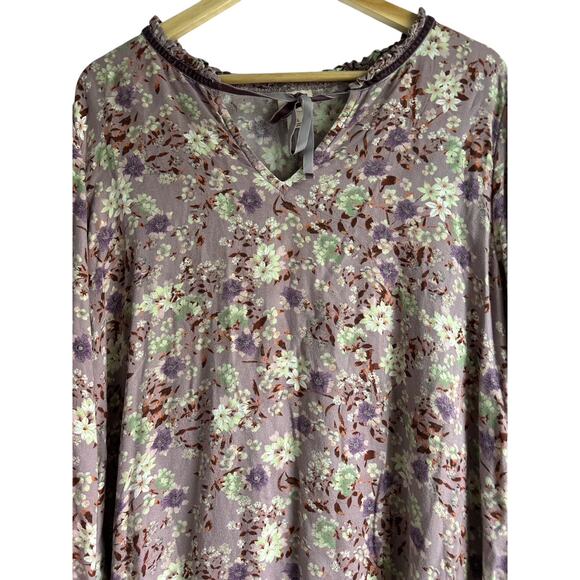 Mossimo Supply Co Women’s Size XXL Antique Floral Tunic Dress with Velvet‎ Trim - Picture 2 of 7